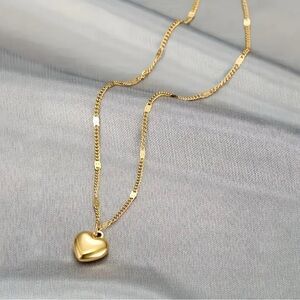 Heart Pendant Women's Necklace 18k Yellow Gold Plated Beauty Women Pendant
